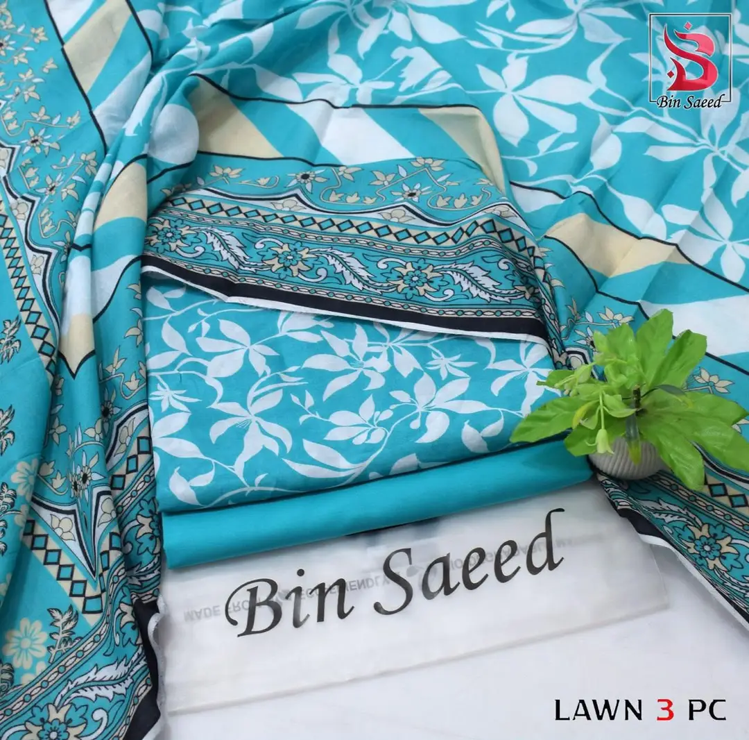 Stylish 3 Pcs Women's Unstitched Lawn Digital Print Suit