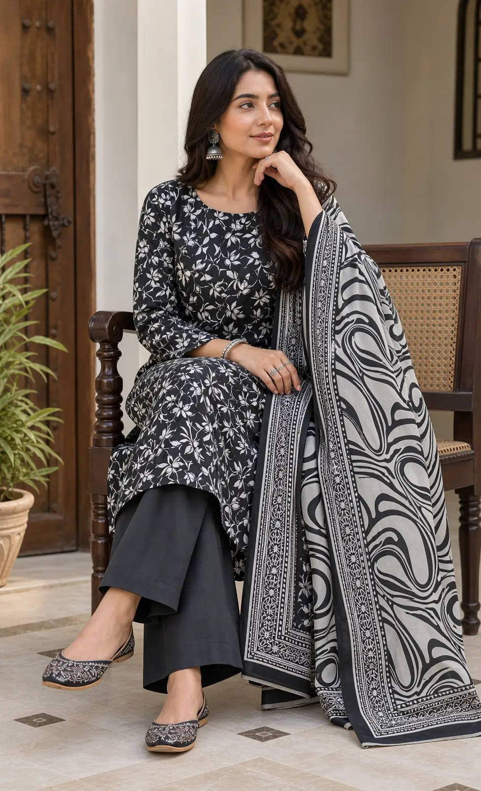 Stylish 3 Pcs Women's Unstitched Lawn Digital Print Suit