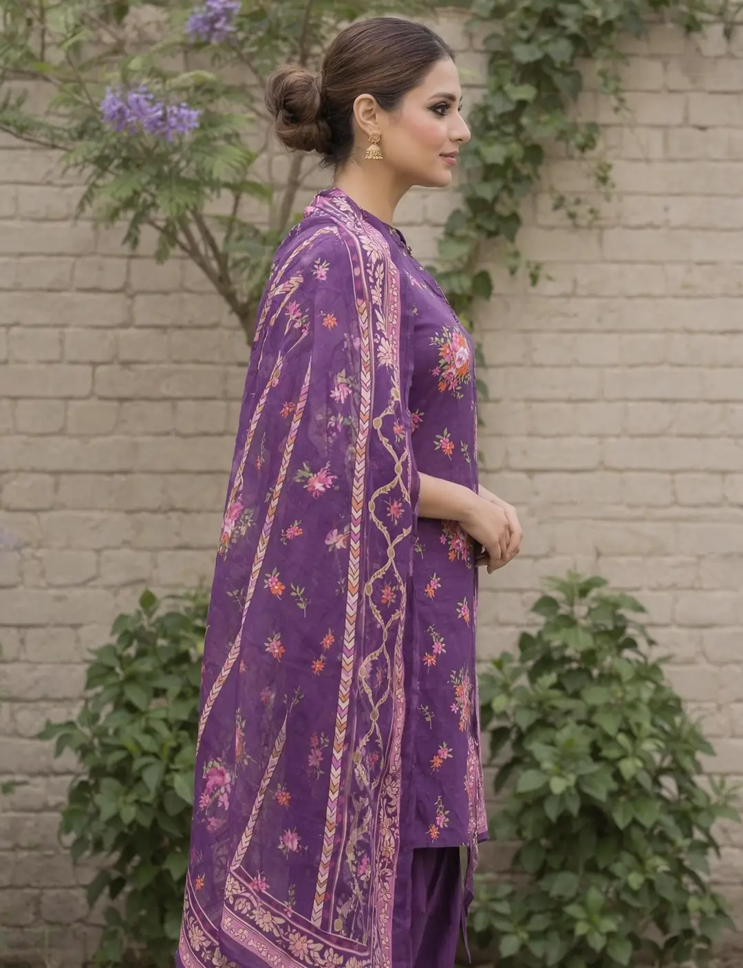 Stylish 3 Pcs Women's Unstitched Lawn Digital Print Suit