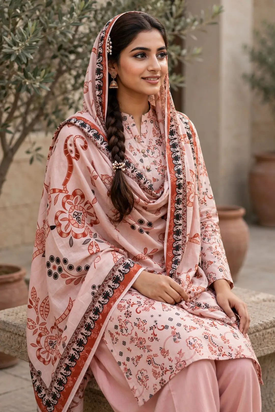 Stylish 3 Pcs Women's Unstitched Lawn Digital Print Suit