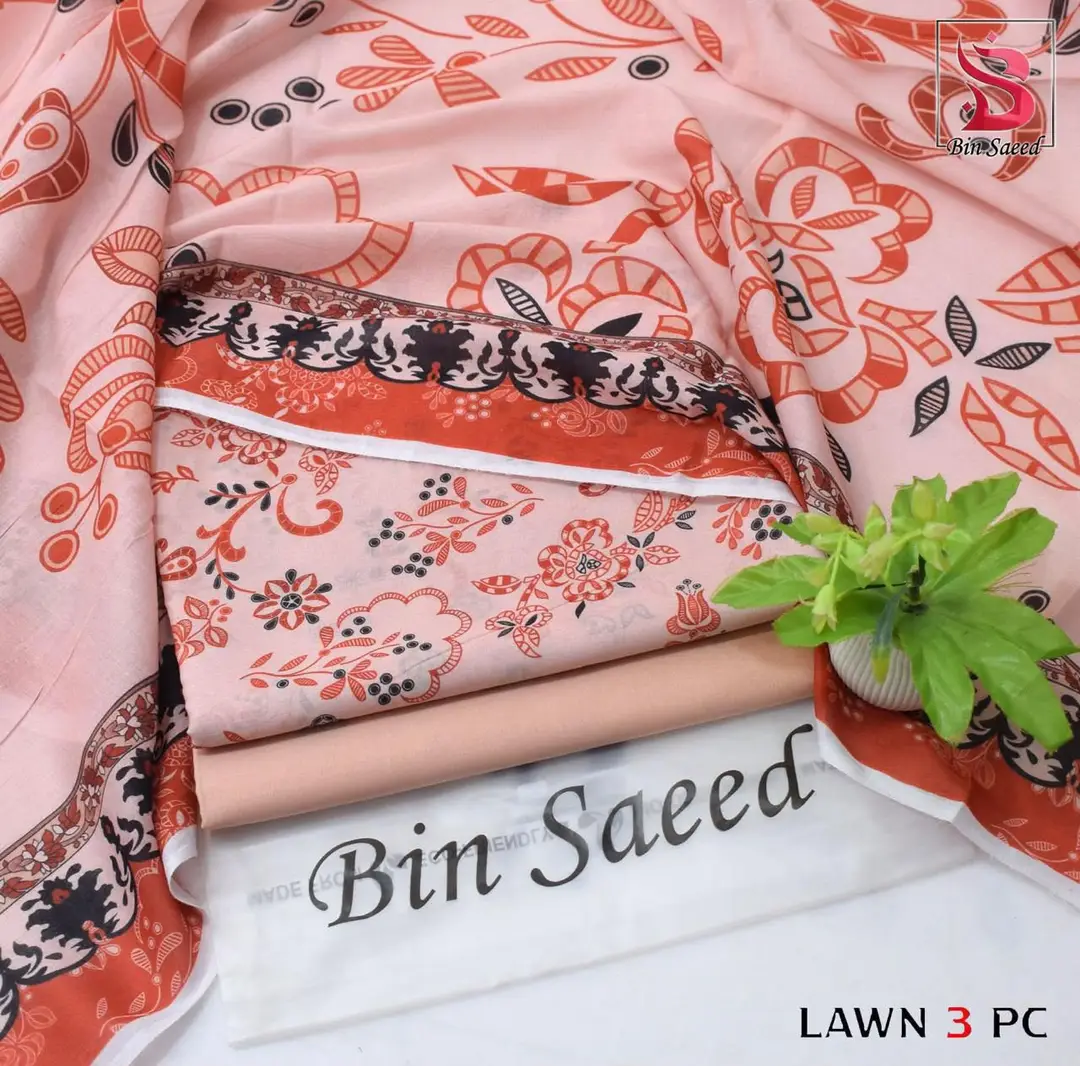 Stylish 3 Pcs Women's Unstitched Lawn Digital Print Suit