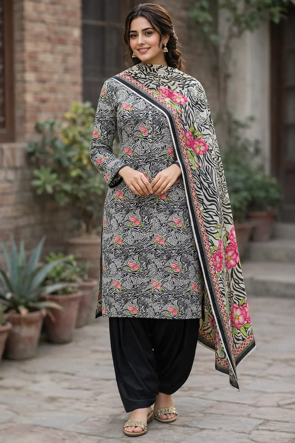 Stylish 3 Pcs Women's Unstitched Lawn Digital Print Suit