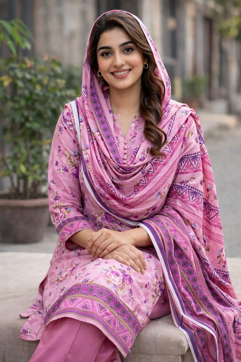 Stylish 3 Pcs Women's Unstitched Lawn Digital Print Suit