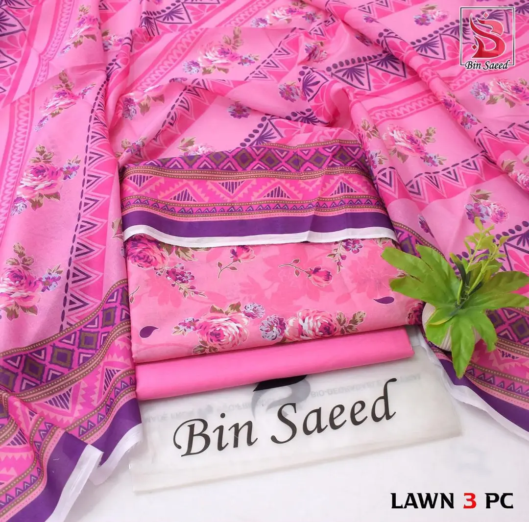 Stylish 3 Pcs Women's Unstitched Lawn Digital Print Suit