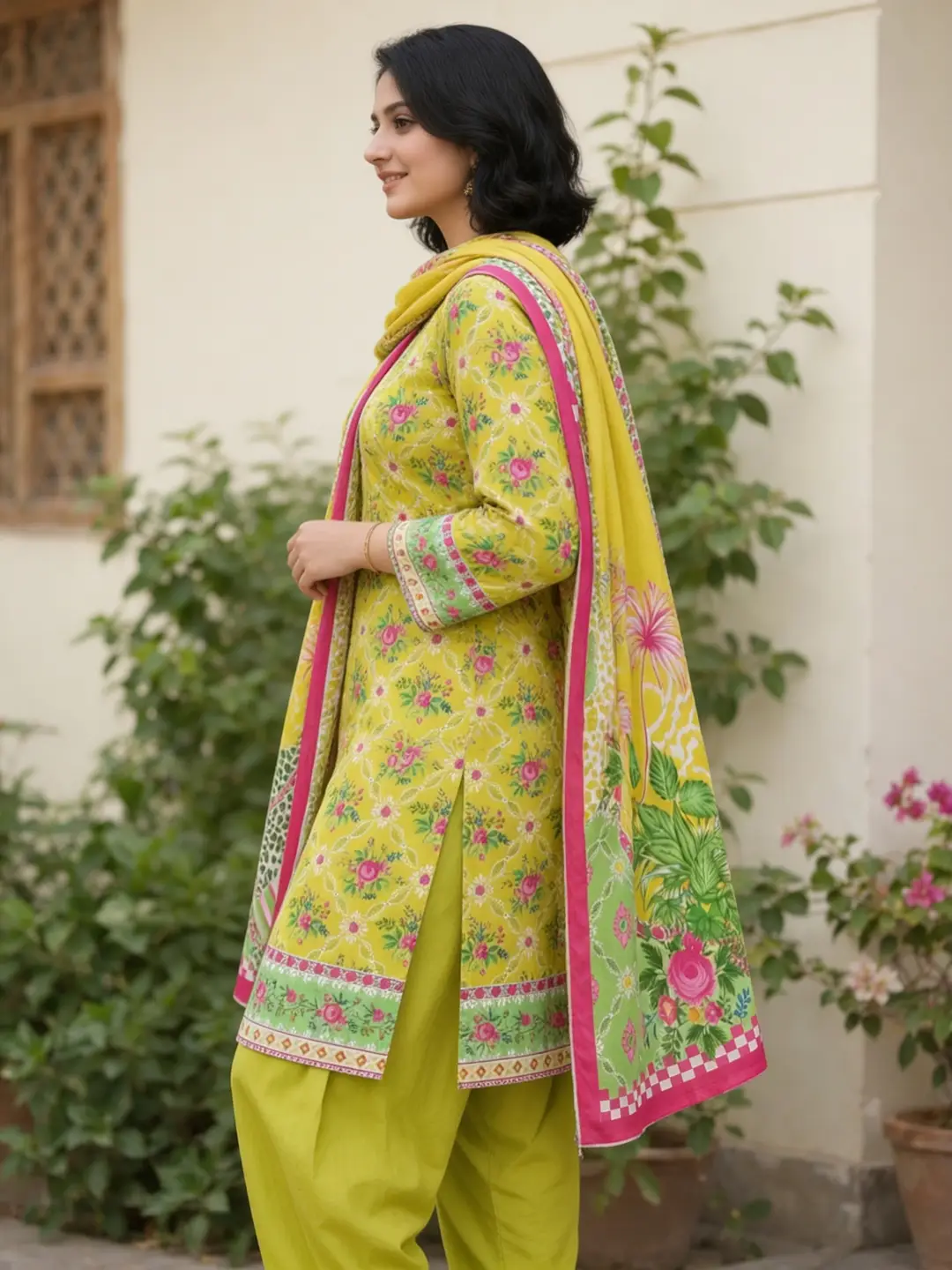 Stylish 3 Pcs Women's Unstitched Lawn Digital Print Suit