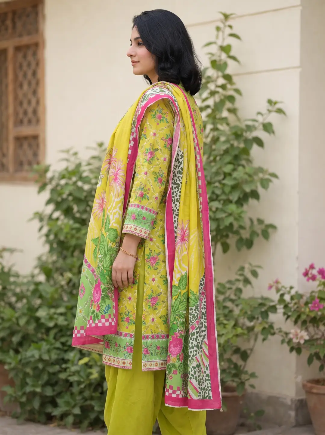 Stylish 3 Pcs Women's Unstitched Lawn Digital Print Suit