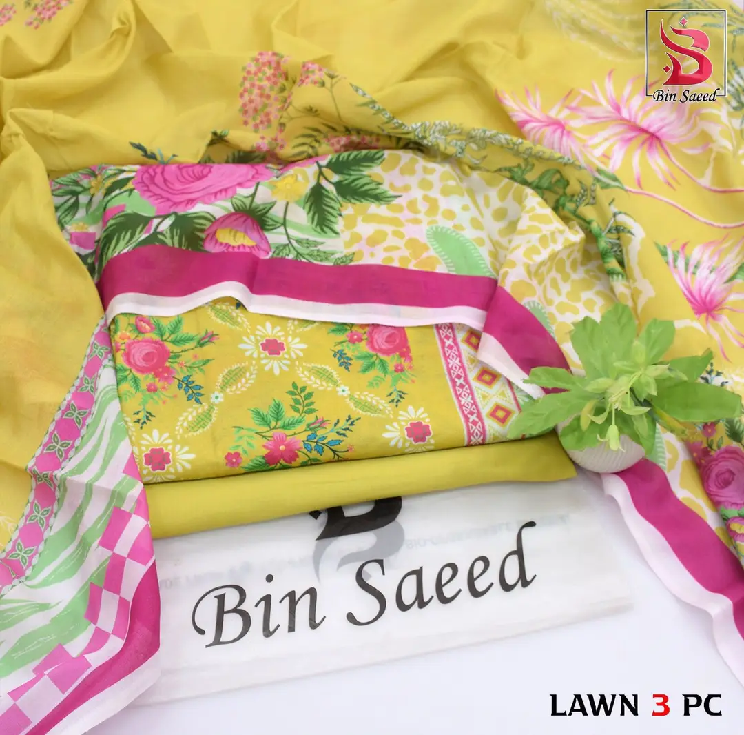 Stylish 3 Pcs Women's Unstitched Lawn Digital Print Suit