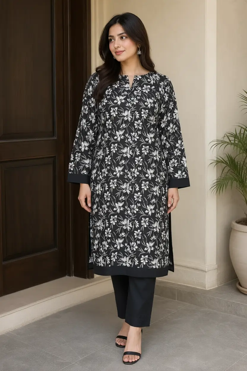 Stylish 3 Pcs Women's Unstitched Lawn Digital Print Suit