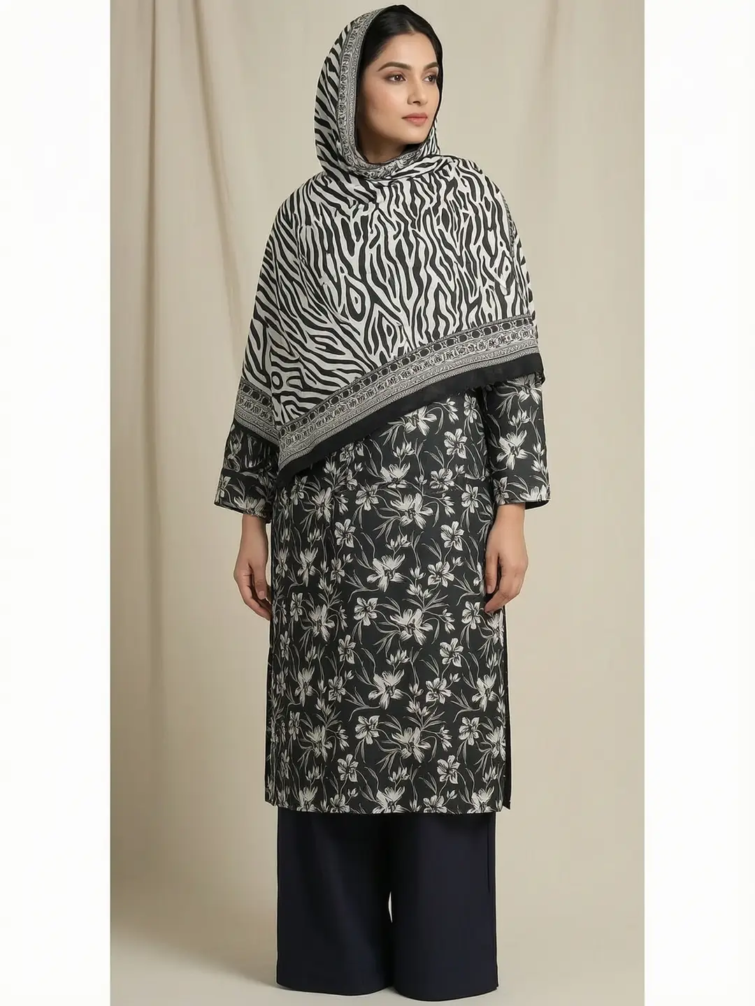 Stylish 3 Pcs Women's Unstitched Lawn Digital Print Suit