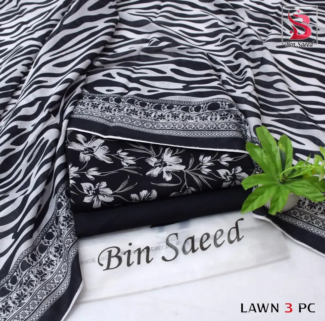 Stylish 3 Pcs Women's Unstitched Lawn Digital Print Suit