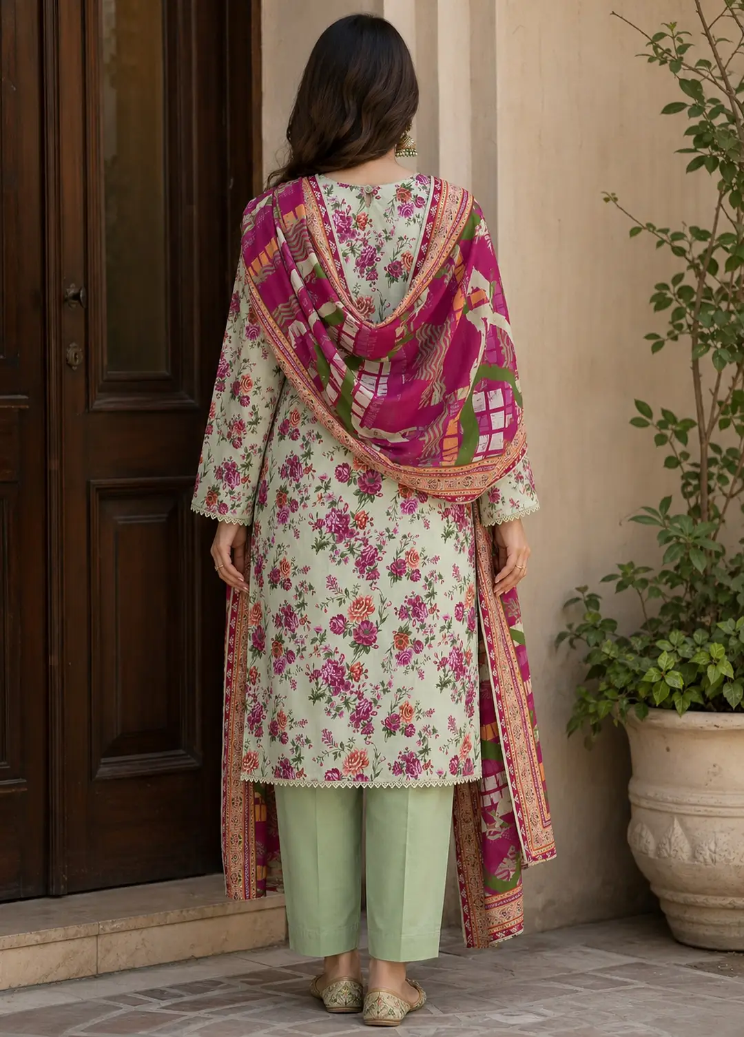 Stylish 3 Pcs Women's Unstitched Lawn Digital Print Suit
