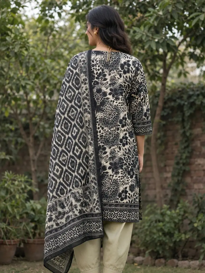 Stylish 3 Pcs Women's Unstitched Lawn Digital Print Suit
