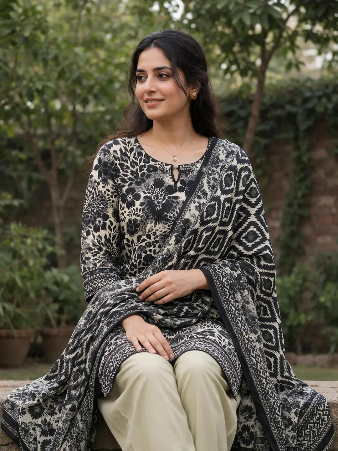 Stylish 3 Pcs Women's Unstitched Lawn Digital Print Suit