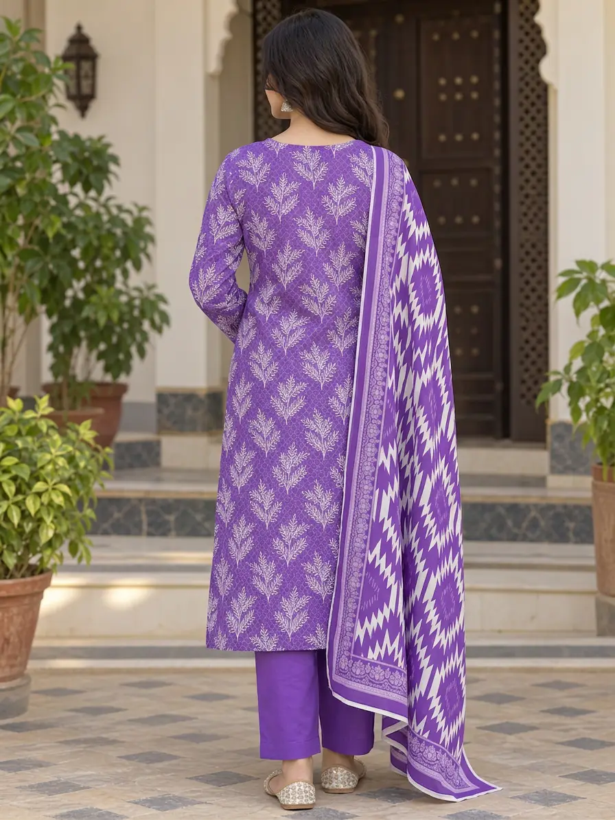 Stylish 3 Pcs Women's Unstitched Lawn Digital Print Suit