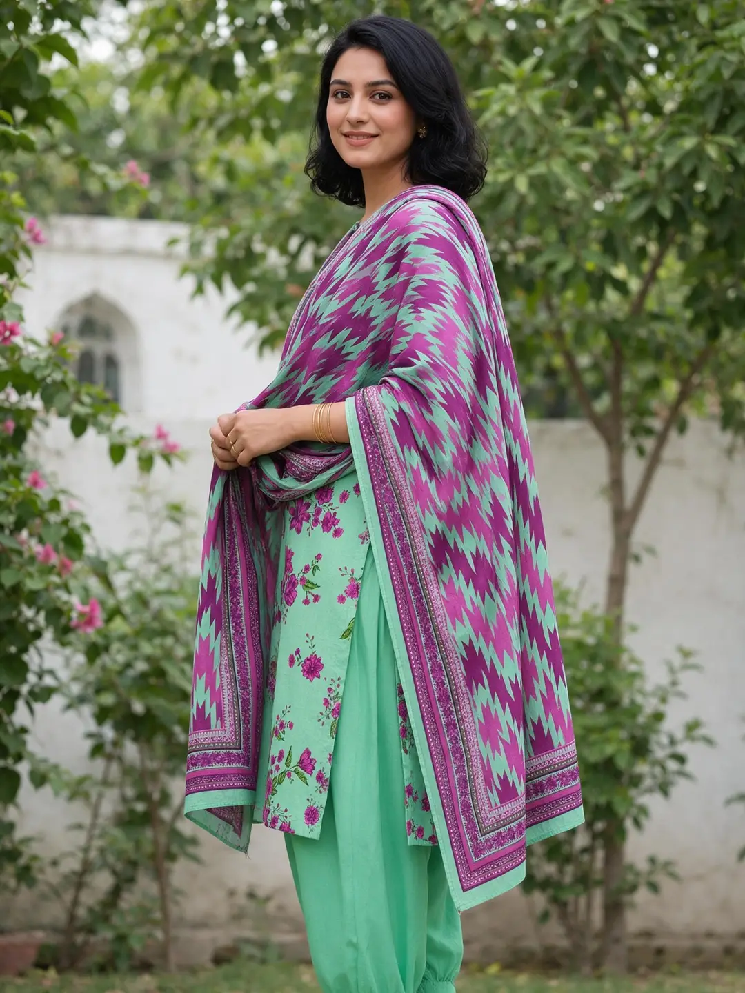 Stylish 3 Pcs Women's Unstitched Lawn Digital Print Suit
