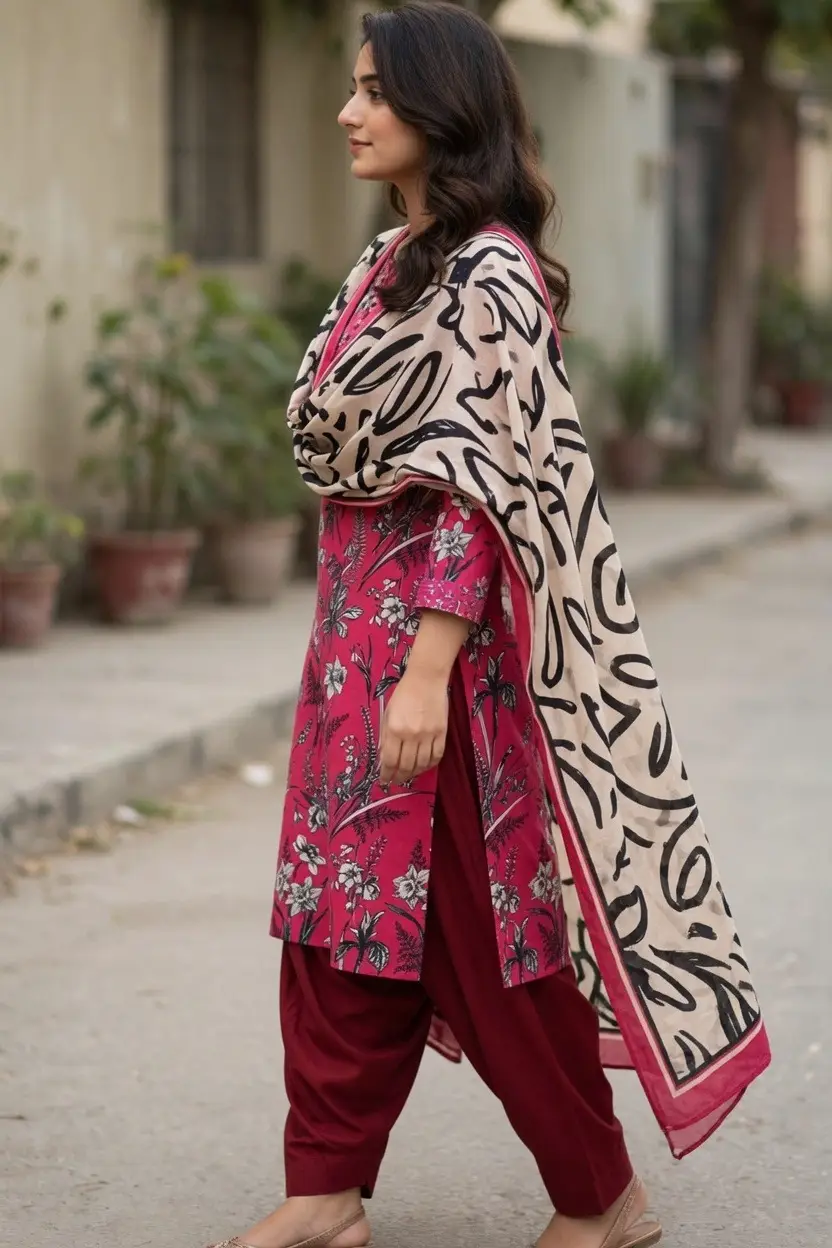 Stylish 3 Pcs Women's Unstitched Lawn Digital Print Suit