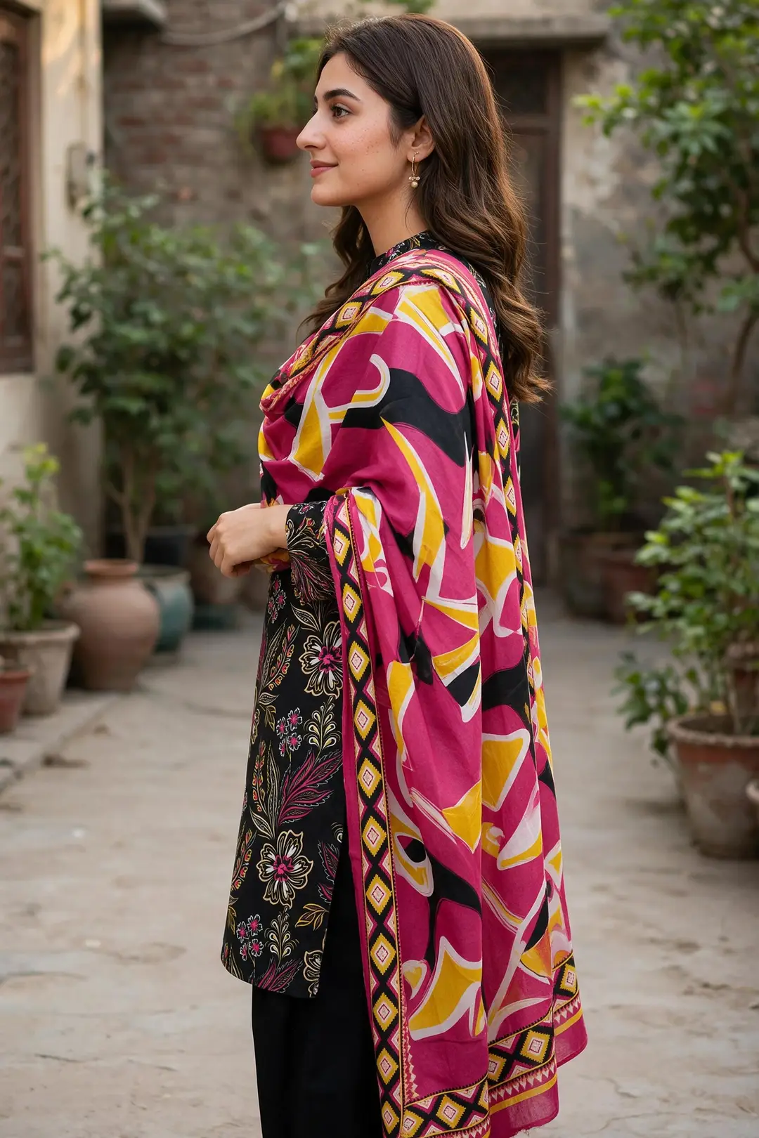 Stylish 3 Pcs Women's Unstitched Lawn Digital Print Suit