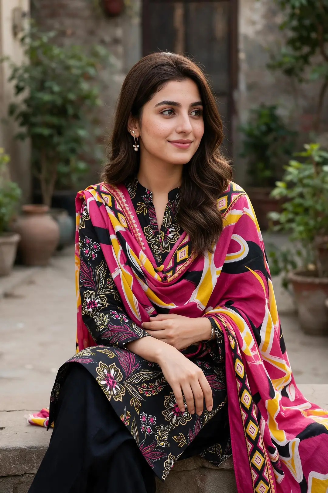 Stylish 3 Pcs Women's Unstitched Lawn Digital Print Suit