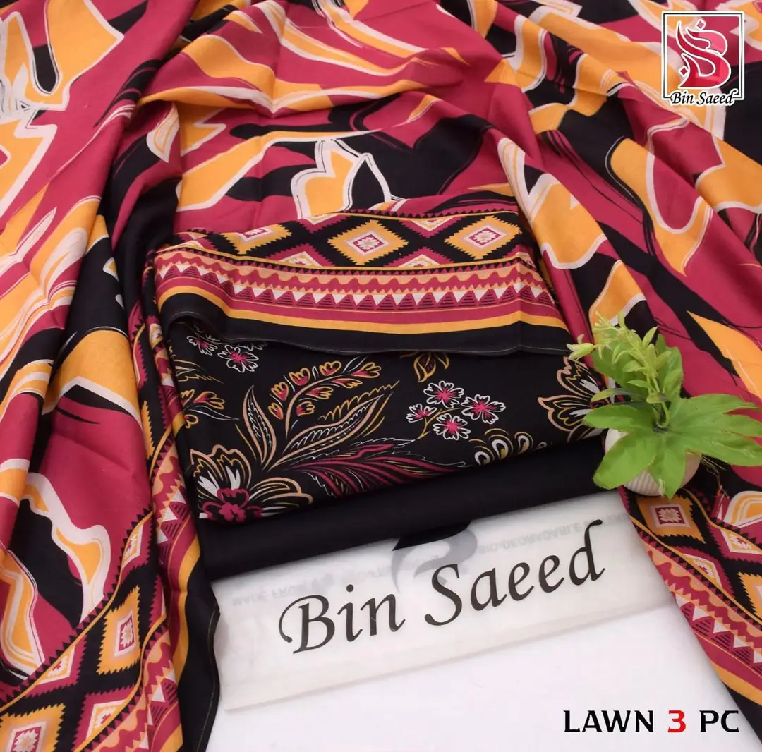 Stylish 3 Pcs Women's Unstitched Lawn Digital Print Suit