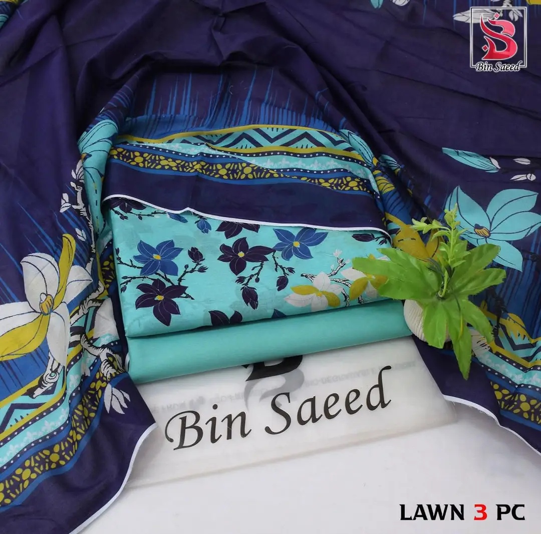 Stylish 3 Pcs Women's Unstitched Lawn Digital Print Suit