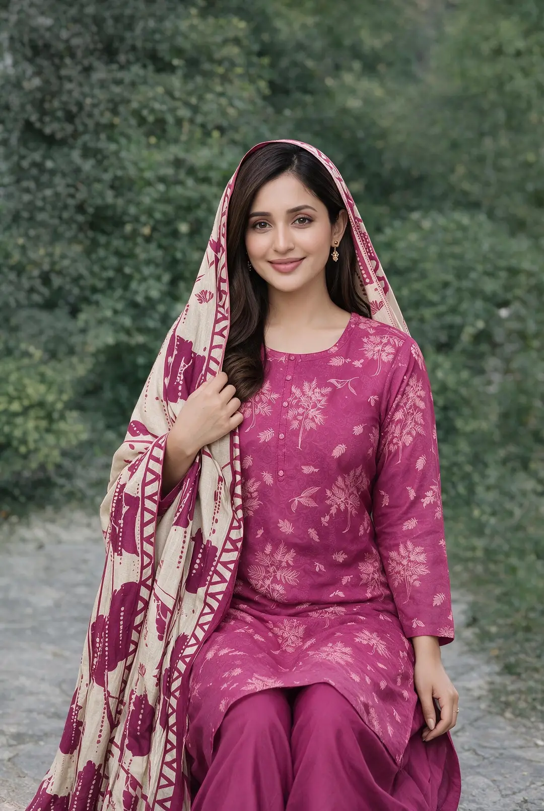Stylish 3 Pcs Women's Unstitched Lawn Digital Print Suit