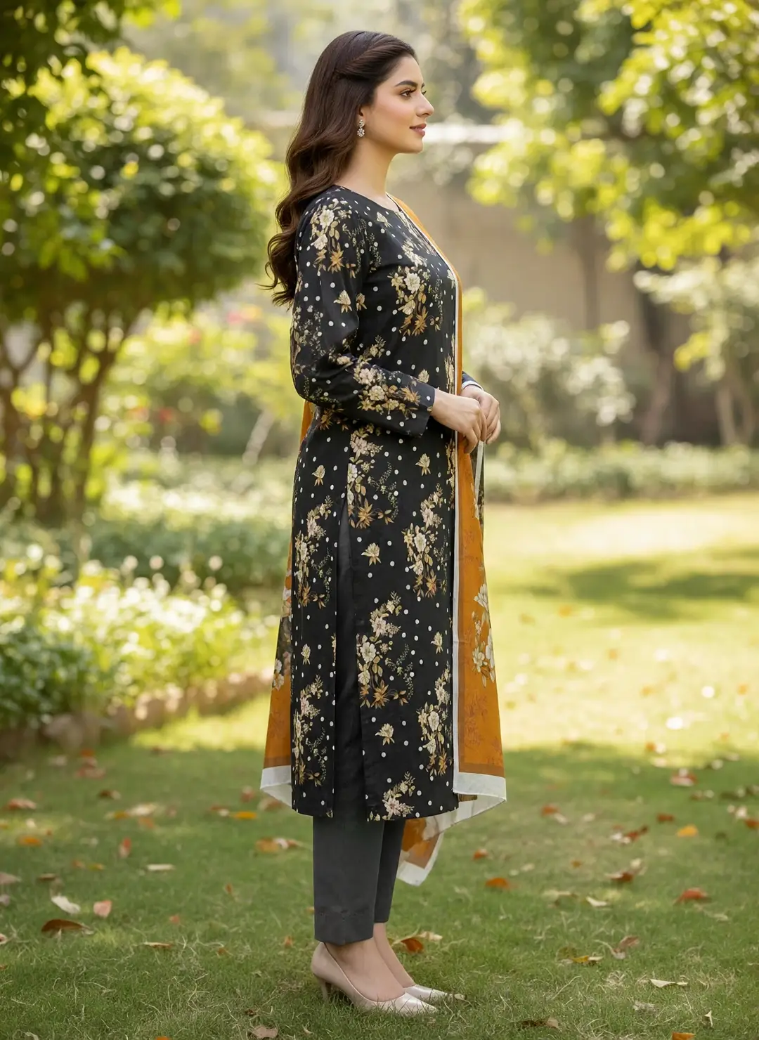 Stylish 3 Pcs Women's Unstitched Lawn Digital Print Suit