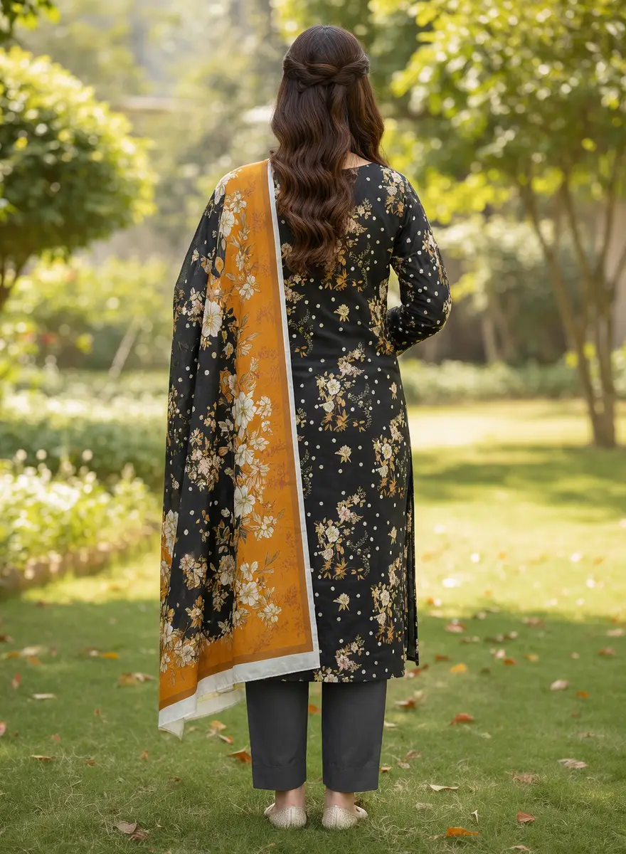 Stylish 3 Pcs Women's Unstitched Lawn Digital Print Suit