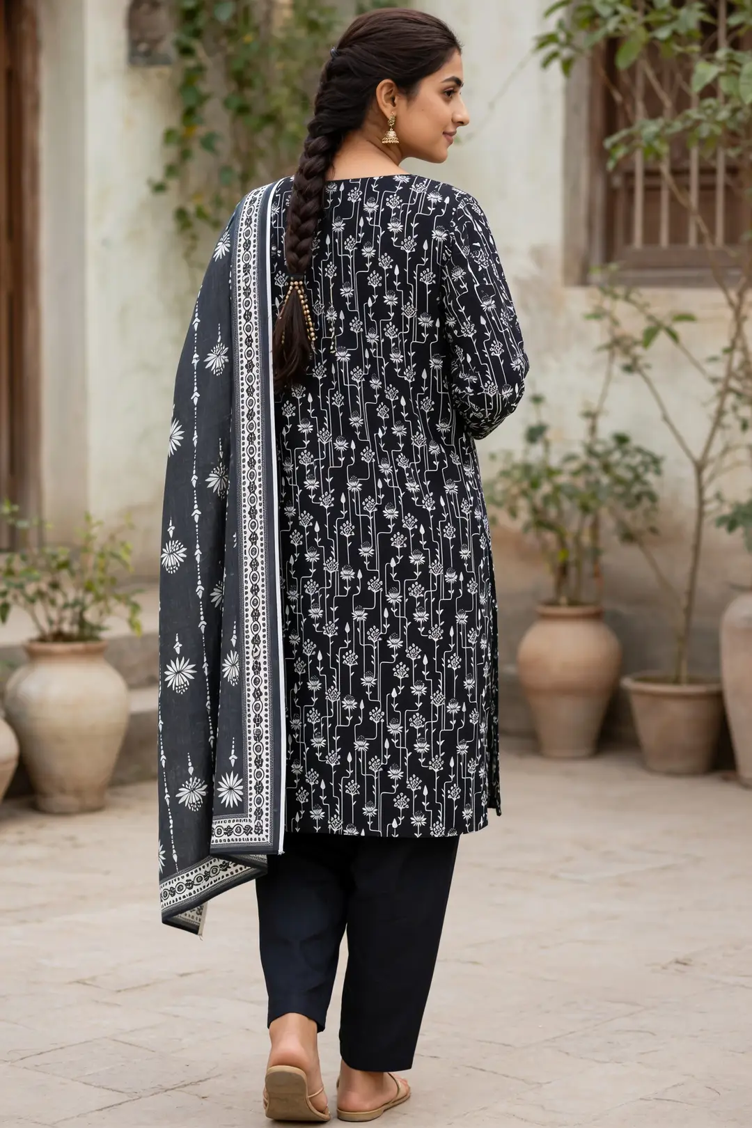 Stylish 3 Pcs Women's Unstitched Lawn Digital Print Suit