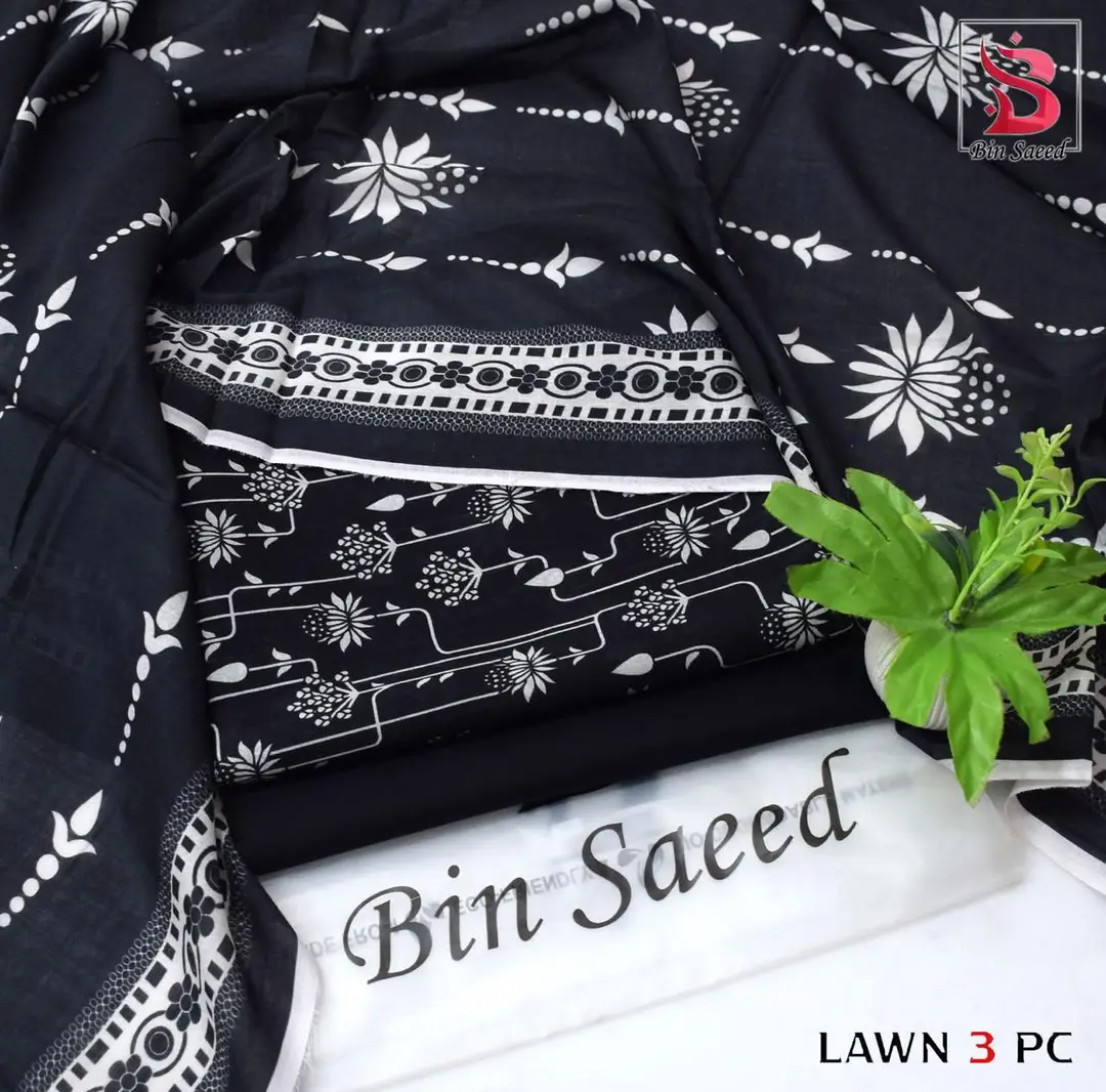 Stylish 3 Pcs Women's Unstitched Lawn Digital Print Suit