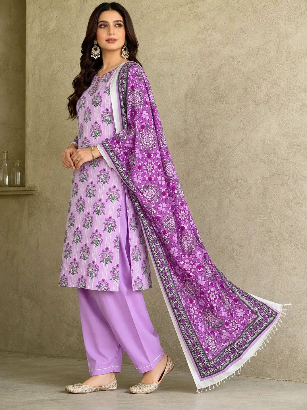 Stylish 3 Pcs Women's Unstitched Lawn Digital Print Suit