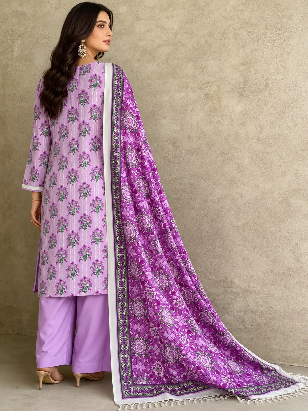 Stylish 3 Pcs Women's Unstitched Lawn Digital Print Suit