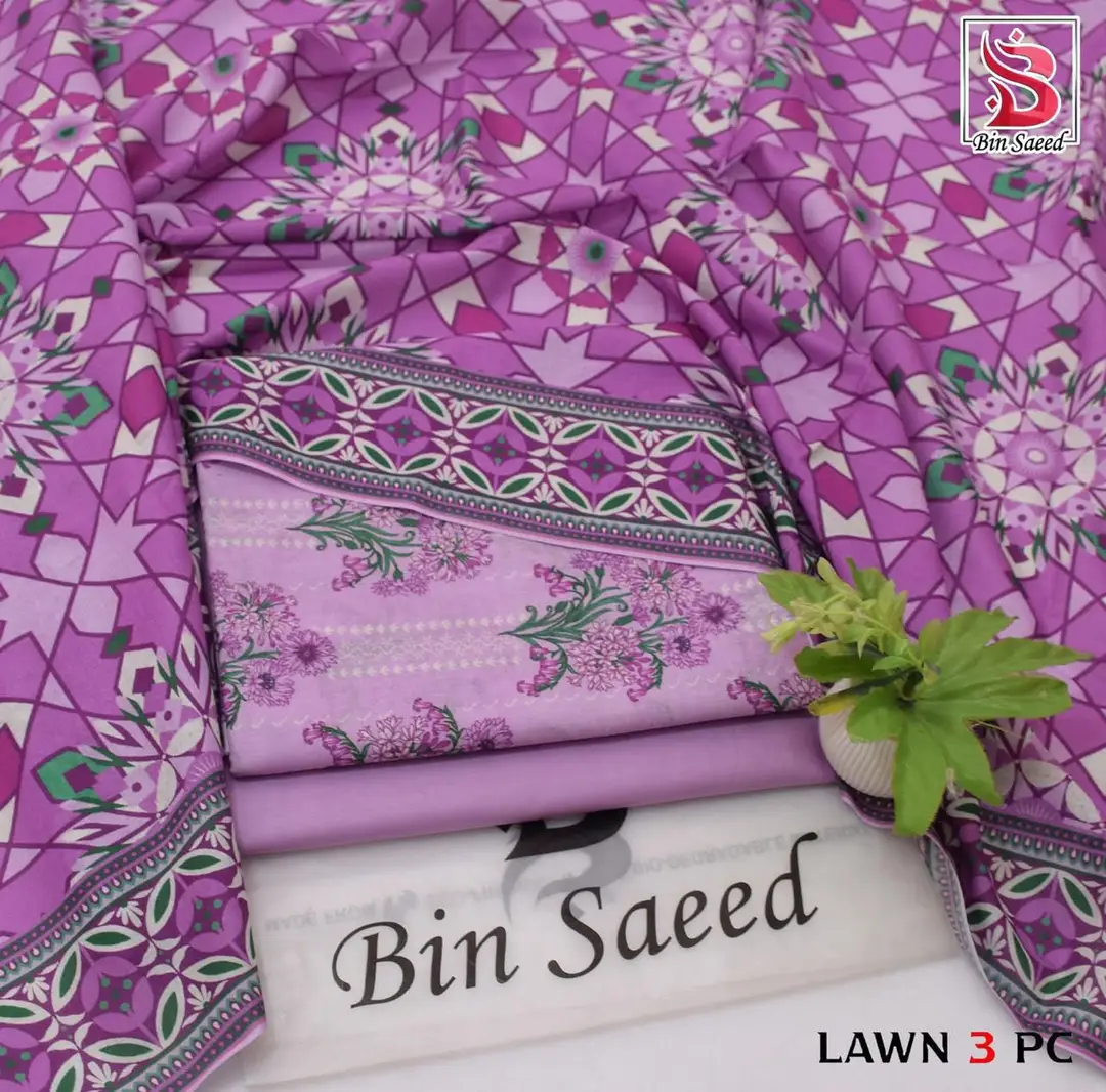 Stylish 3 Pcs Women's Unstitched Lawn Digital Print Suit