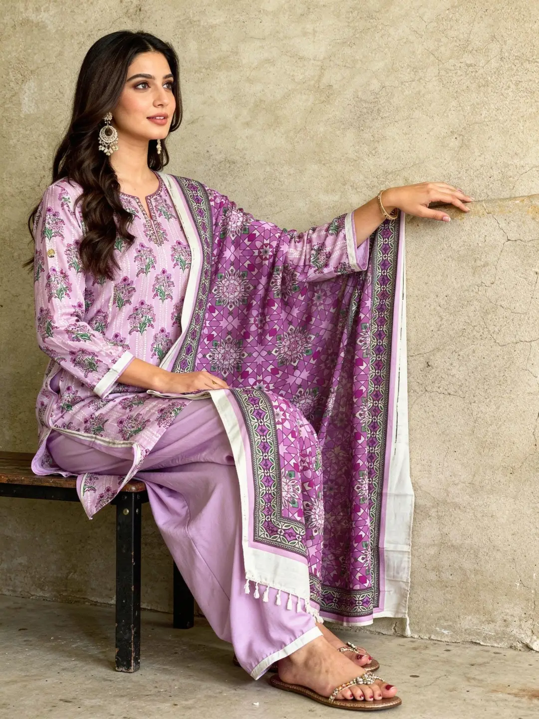 Stylish 3 Pcs Women's Unstitched Lawn Digital Print Suit