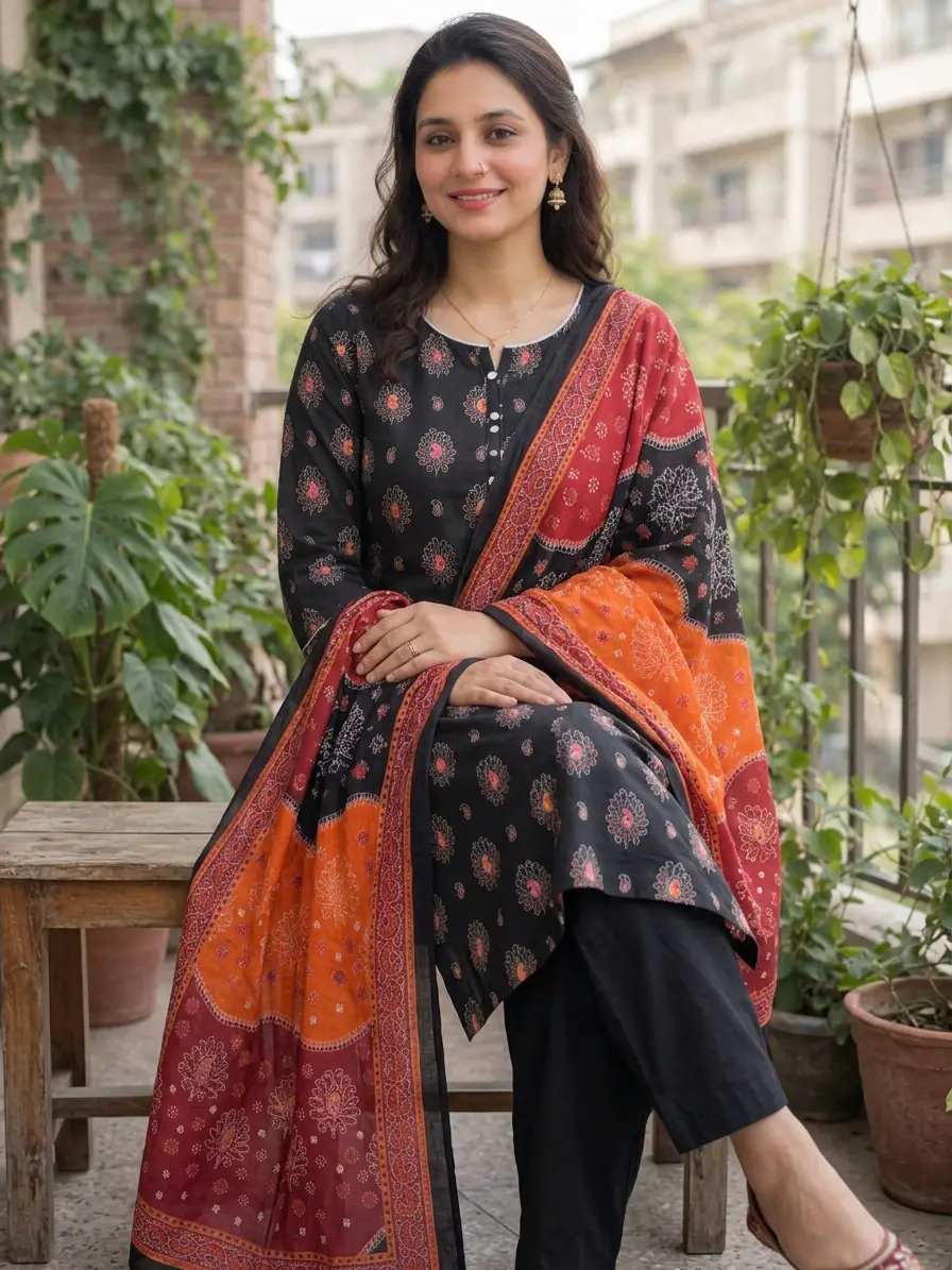 Stylish 3 Pcs Women's Unstitched Lawn Digital Print Suit