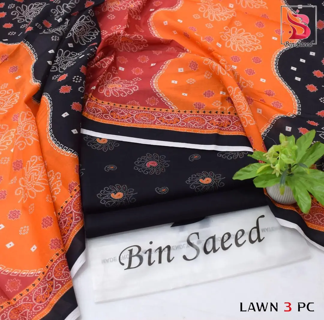 Stylish 3 Pcs Women's Unstitched Lawn Digital Print Suit