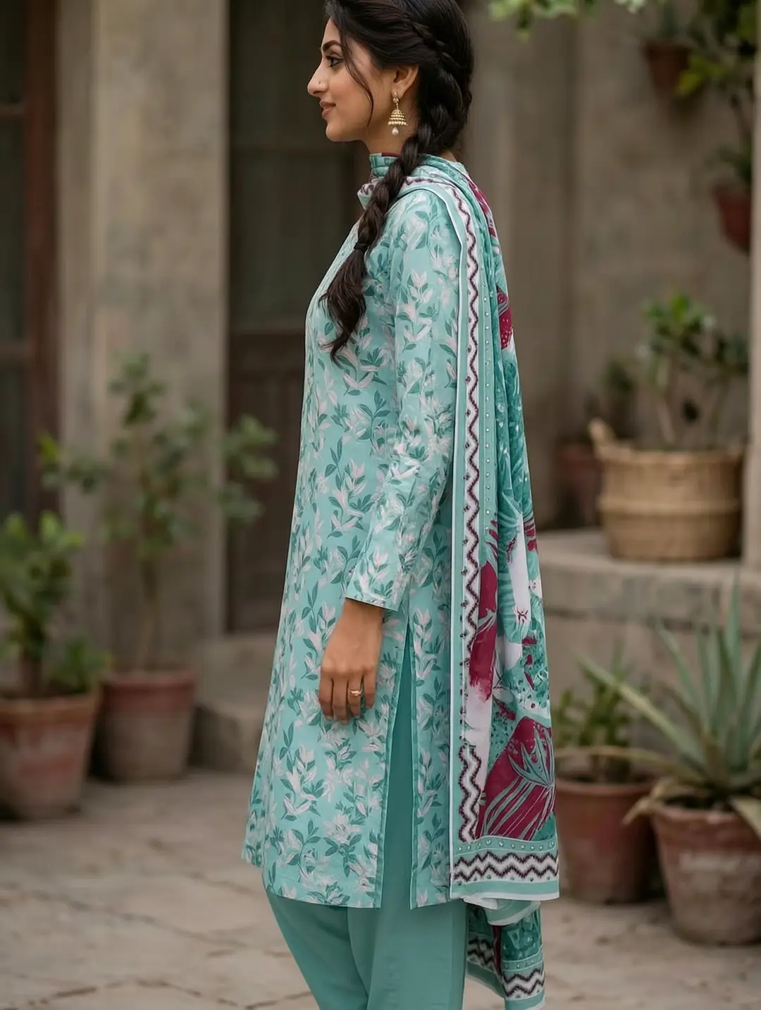 Stylish 3 Pcs Women's Unstitched Lawn Digital Print Suit