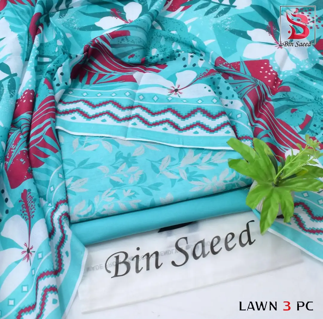 Stylish 3 Pcs Women's Unstitched Lawn Digital Print Suit