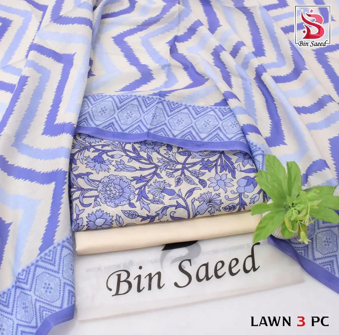 Stylish 3 Pcs Women's Unstitched Lawn Digital Print Suit