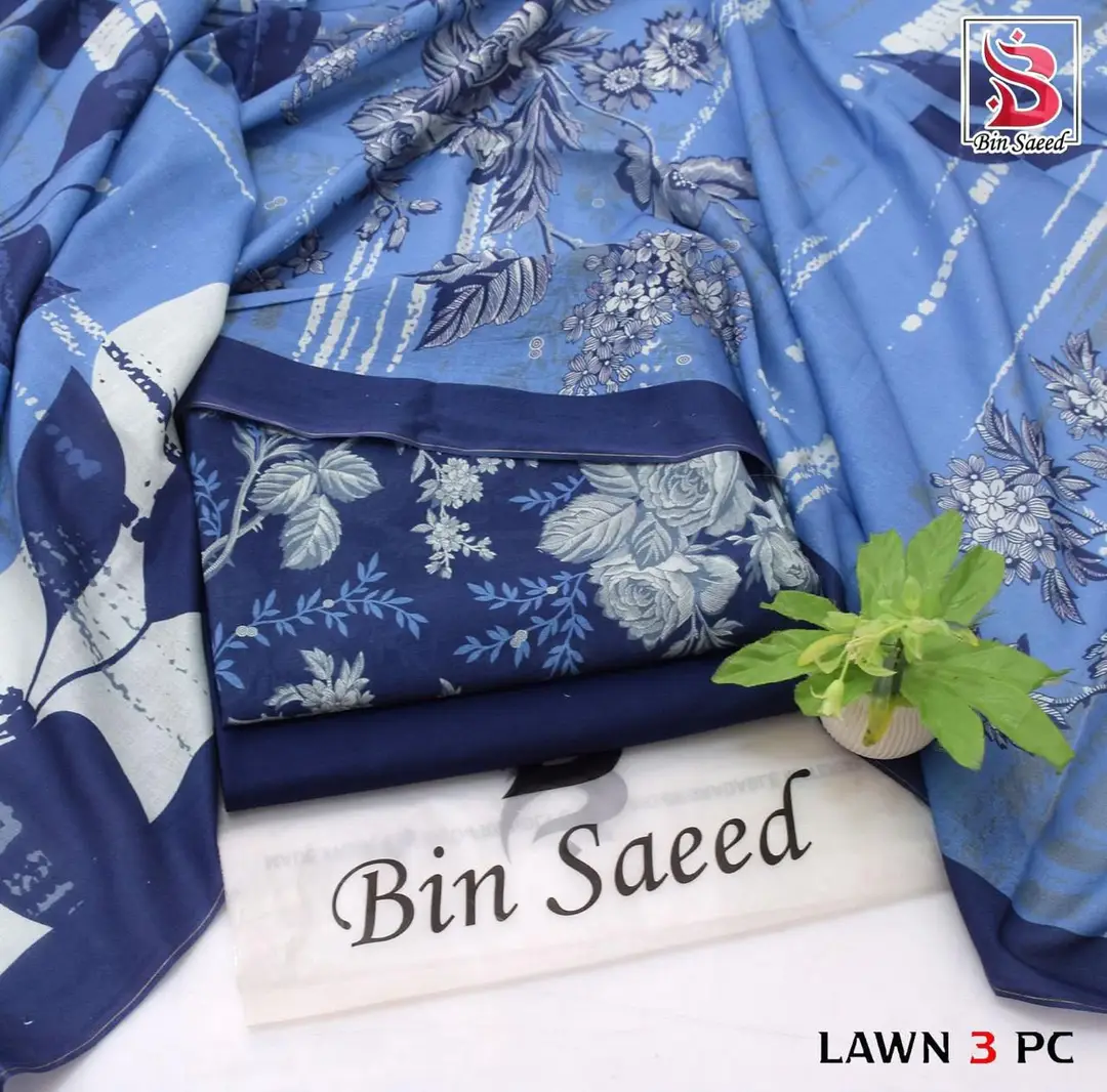 Stylish 3 Pcs Women's Unstitched Lawn Digital Print Suit