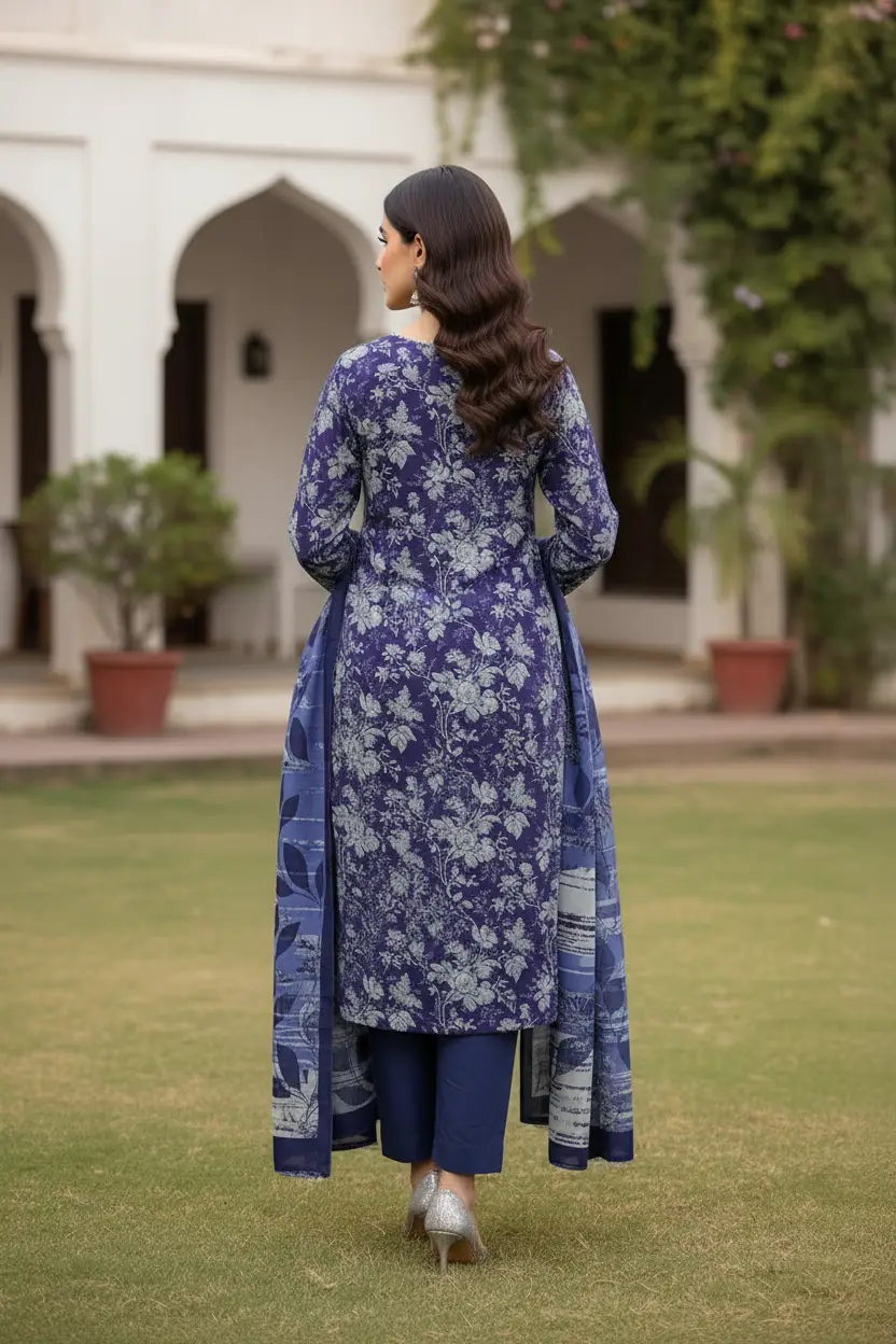 Stylish 3 Pcs Women's Unstitched Lawn Digital Print Suit