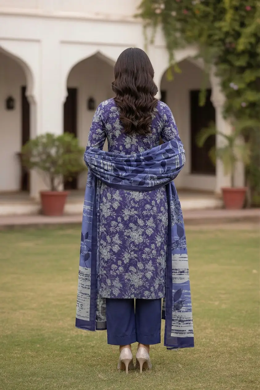 Stylish 3 Pcs Women's Unstitched Lawn Digital Print Suit