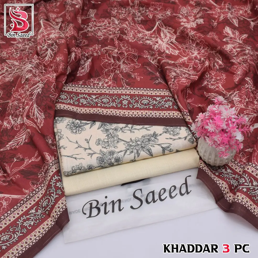 Stylish 3 Pcs Women's Unstitched Khaddar Digital Print Suit