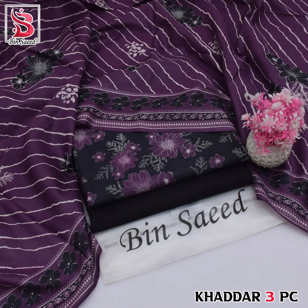 Stylish 3 Pcs Women's Unstitched Khaddar Digital Print Suit