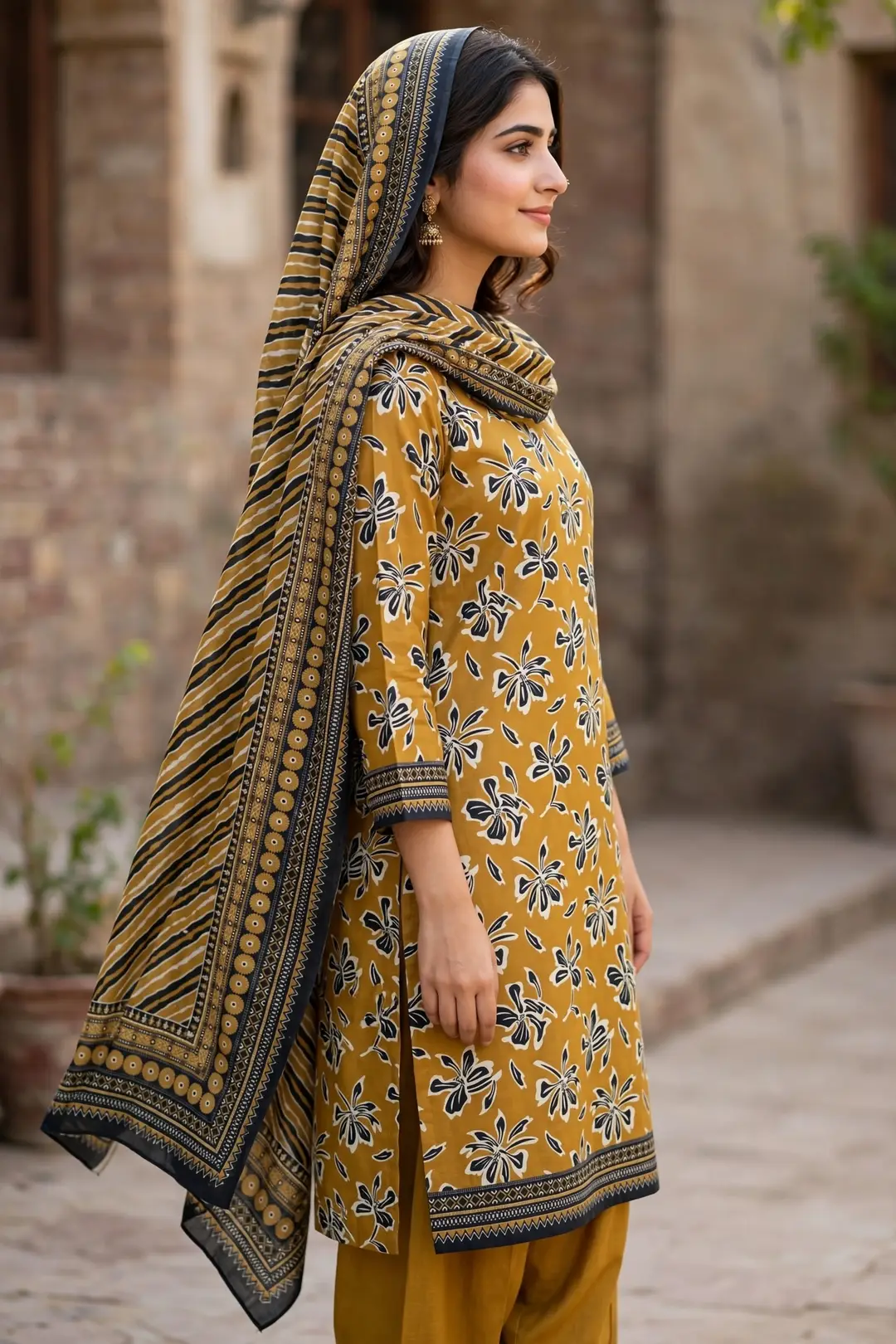Stylish 3 Pcs Women's Unstitched Khaddar Digital Print Suit