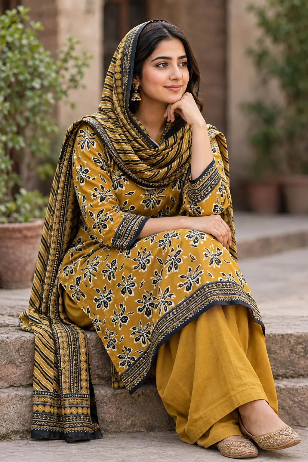 Stylish 3 Pcs Women's Unstitched Khaddar Digital Print Suit