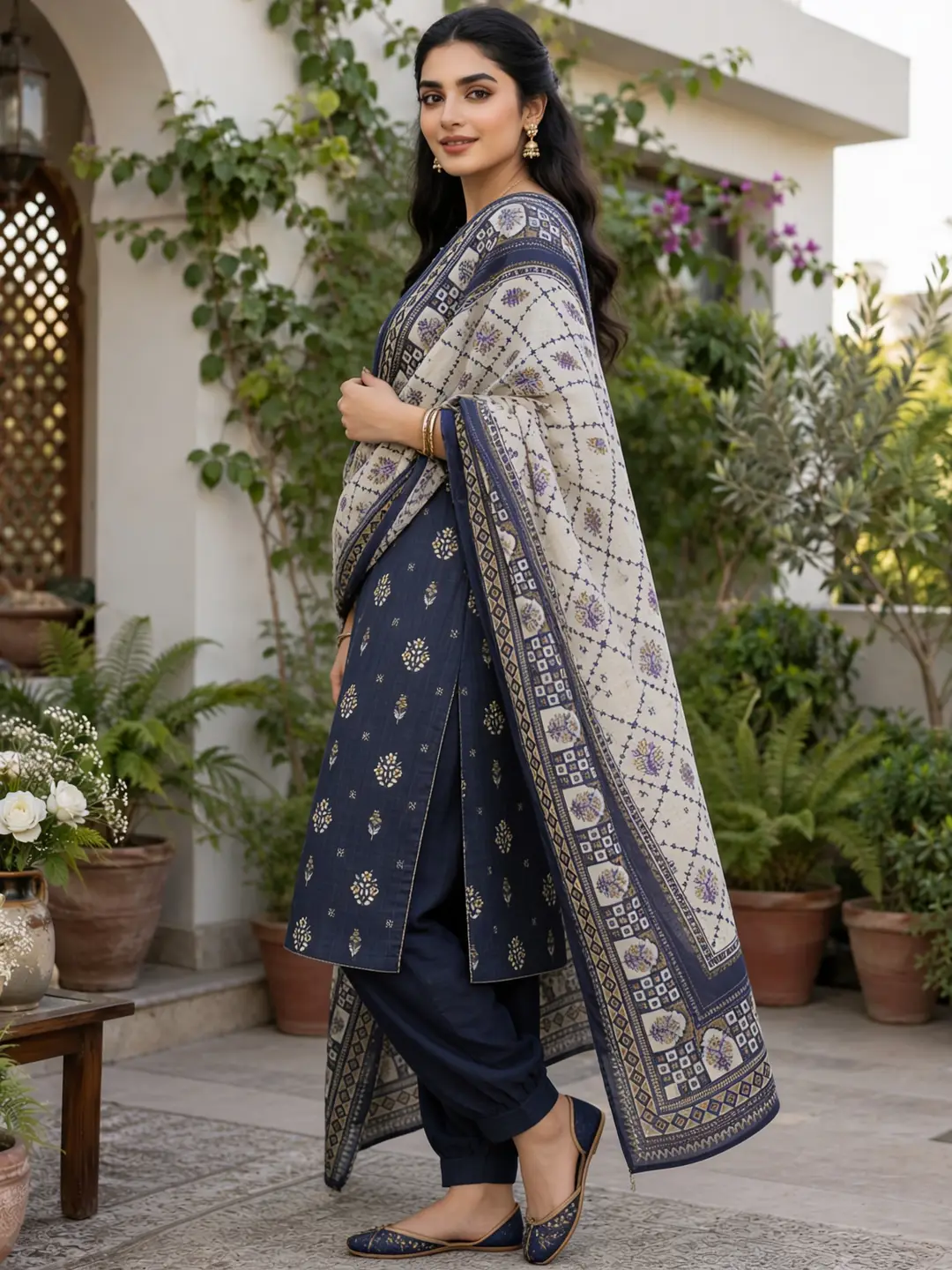 Stylish 3 Pcs Women's Unstitched Khaddar Digital Print Suit