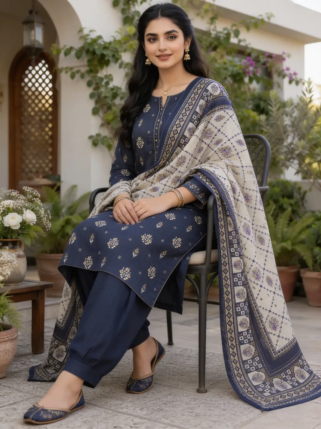 Stylish 3 Pcs Women's Unstitched Khaddar Digital Print Suit