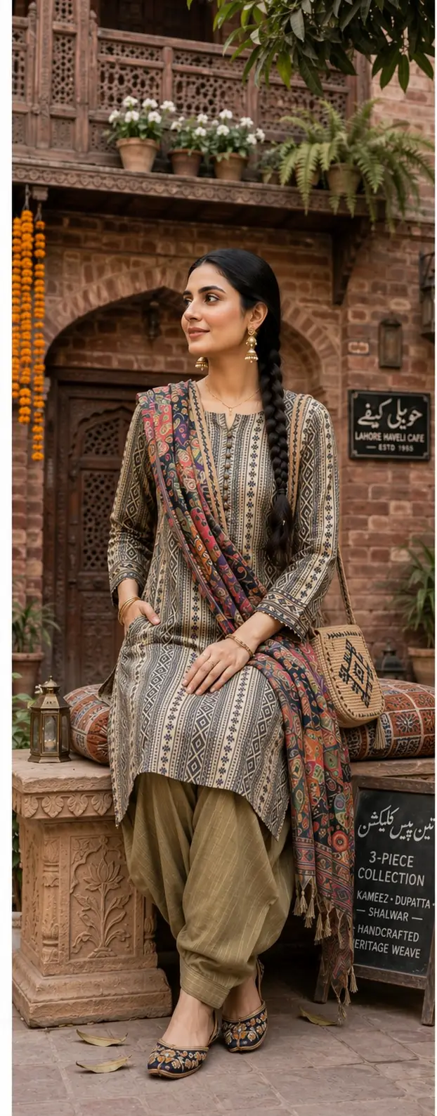 Stylish 3 Pcs Women's Unstitched Khaddar Digital Print Suit