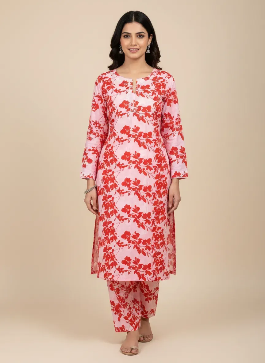 Women Unstitched Printed Suit White Floral 2 Pcs