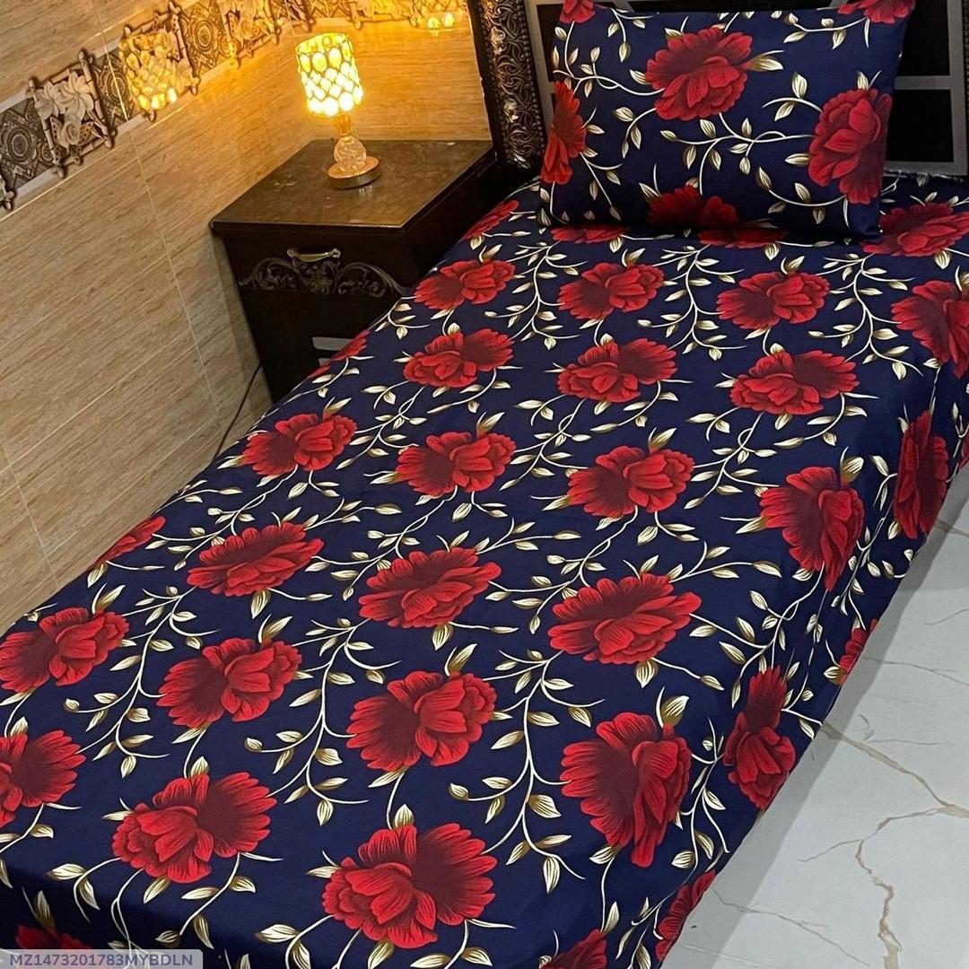 4 Pcs Crystal Cotton Printed Single Bedsheet